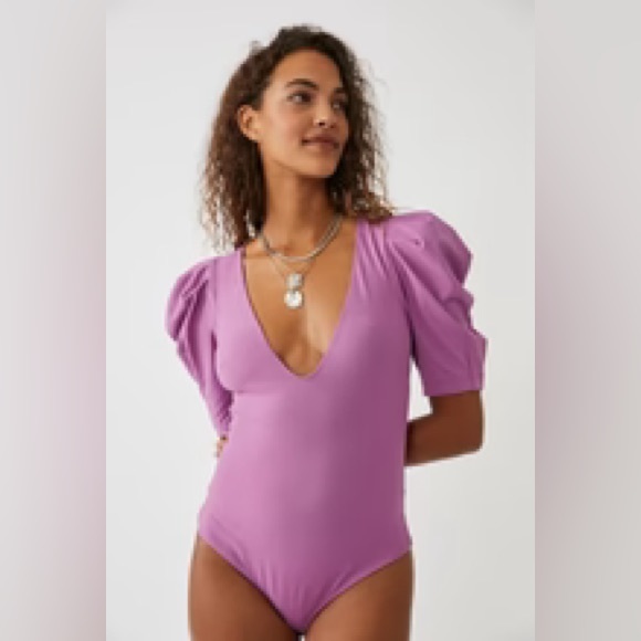 Wild berry free people va va voop body suit - Picture 4 of 8